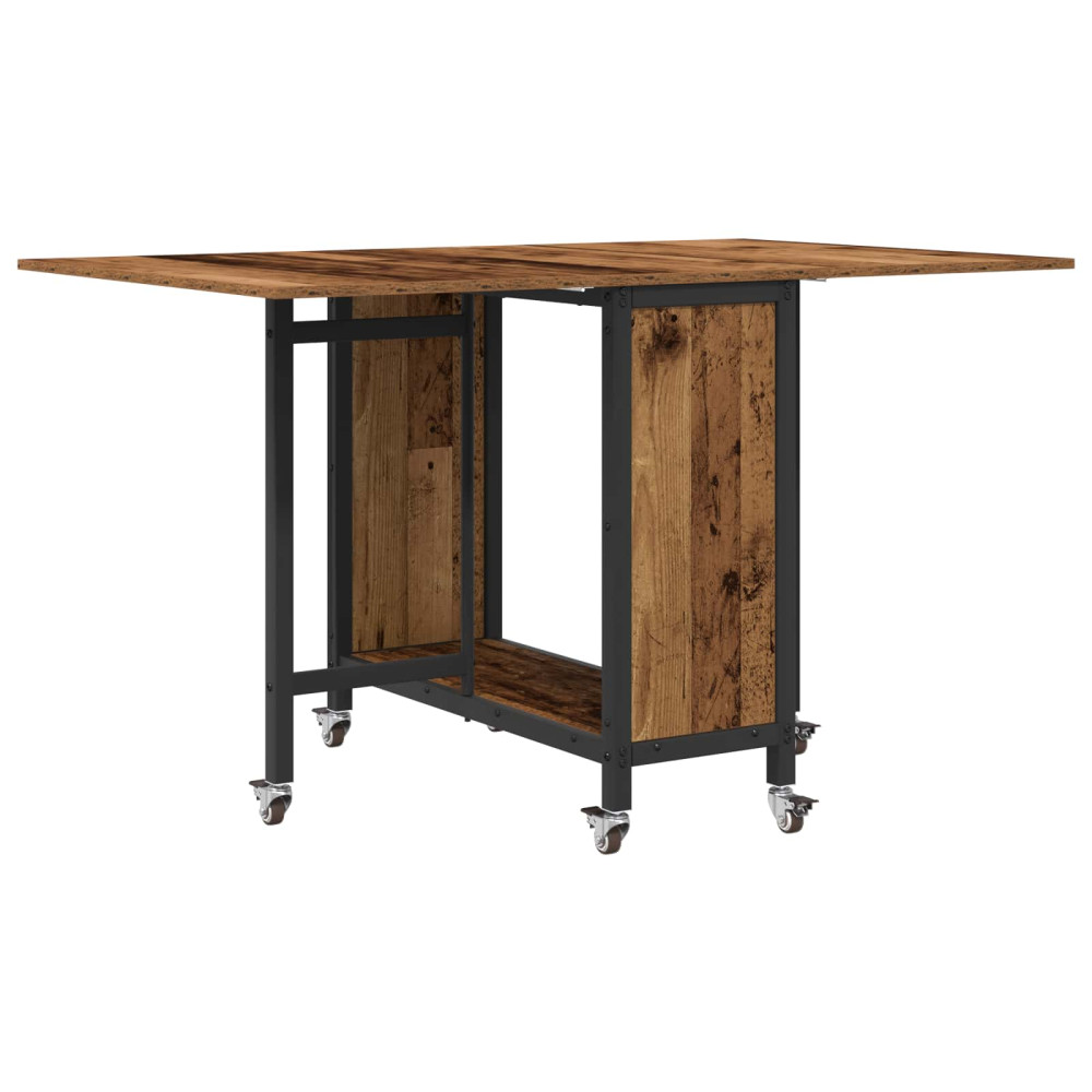Produktbild för Hopfällbart matbord med hjul 130 x 80 x 76,5 cm stål PB