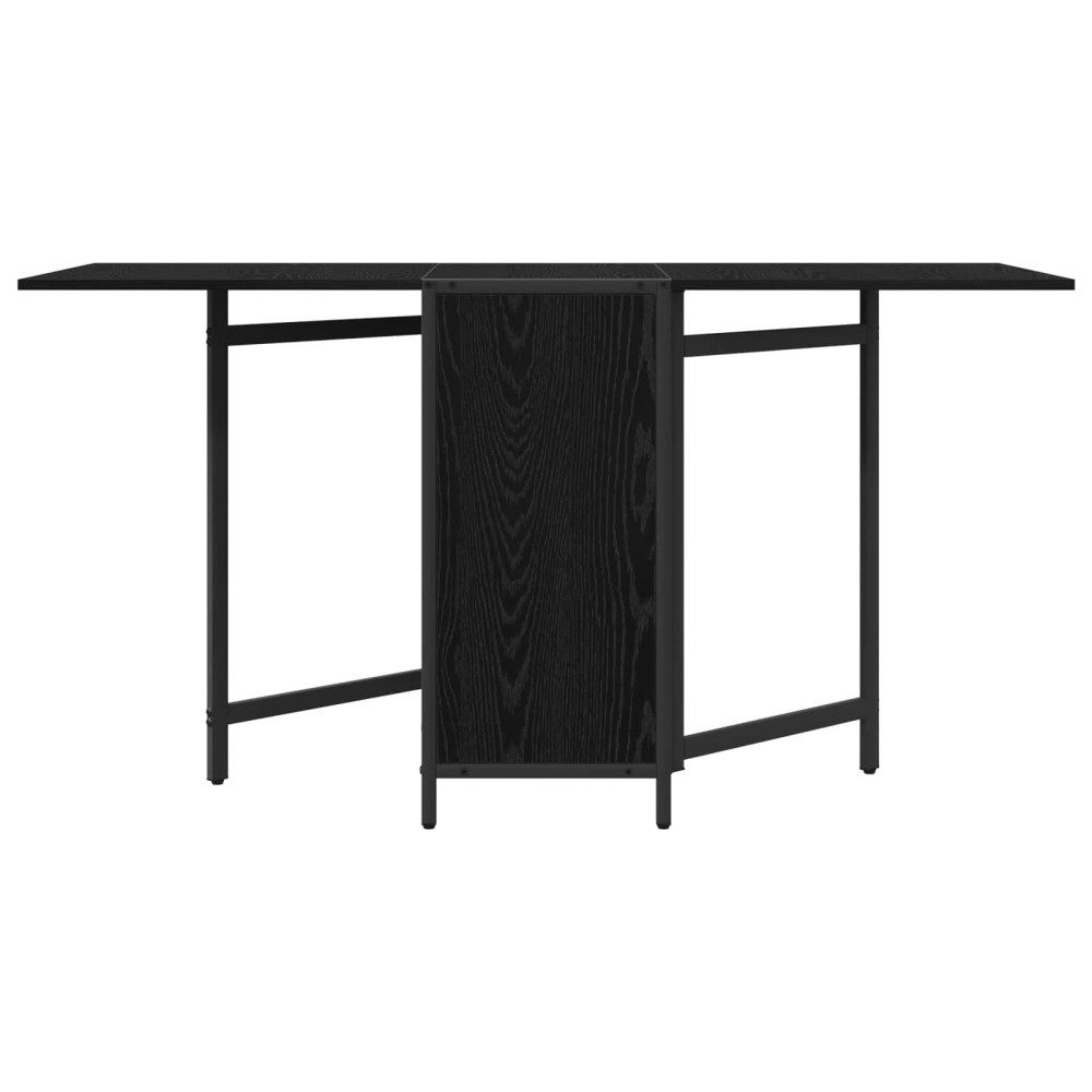 Produktbild för Matbord 144 x 60 x 75 cm Konstruerat trä Svart ek Rektangulär