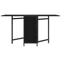 Produktbild för Matbord 144 x 60 x 75 cm Konstruerat trä Svart ek Rektangulär