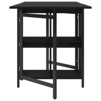 Produktbild för Matbord 144 x 60 x 75 cm Konstruerat trä Svart ek Rektangulär