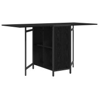 Produktbild för Matbord 144 x 60 x 75 cm Konstruerat trä Svart ek Rektangulär