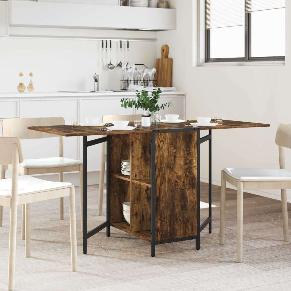 Produktbild för Matbord 144 x 60 x 75 cm Konstruerat trä Rökt ek Rektangulär