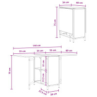 Produktbild för Matbord 144 x 60 x 75 cm Konstruerat trä Rökt ek Rektangulär