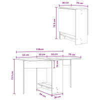 Produktbild för Matbord 138 x 70 x 73,5 cm Konstruerat trä Grå Sonoma