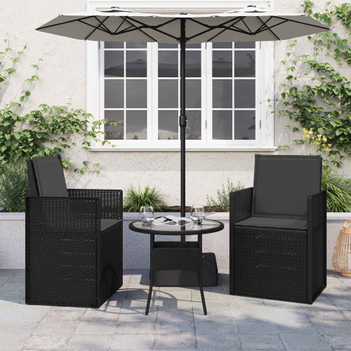 vidaXL Sitt- och Ryggkuddar 2 pcs Antracit 47 x 45 x 2 cm Polyester