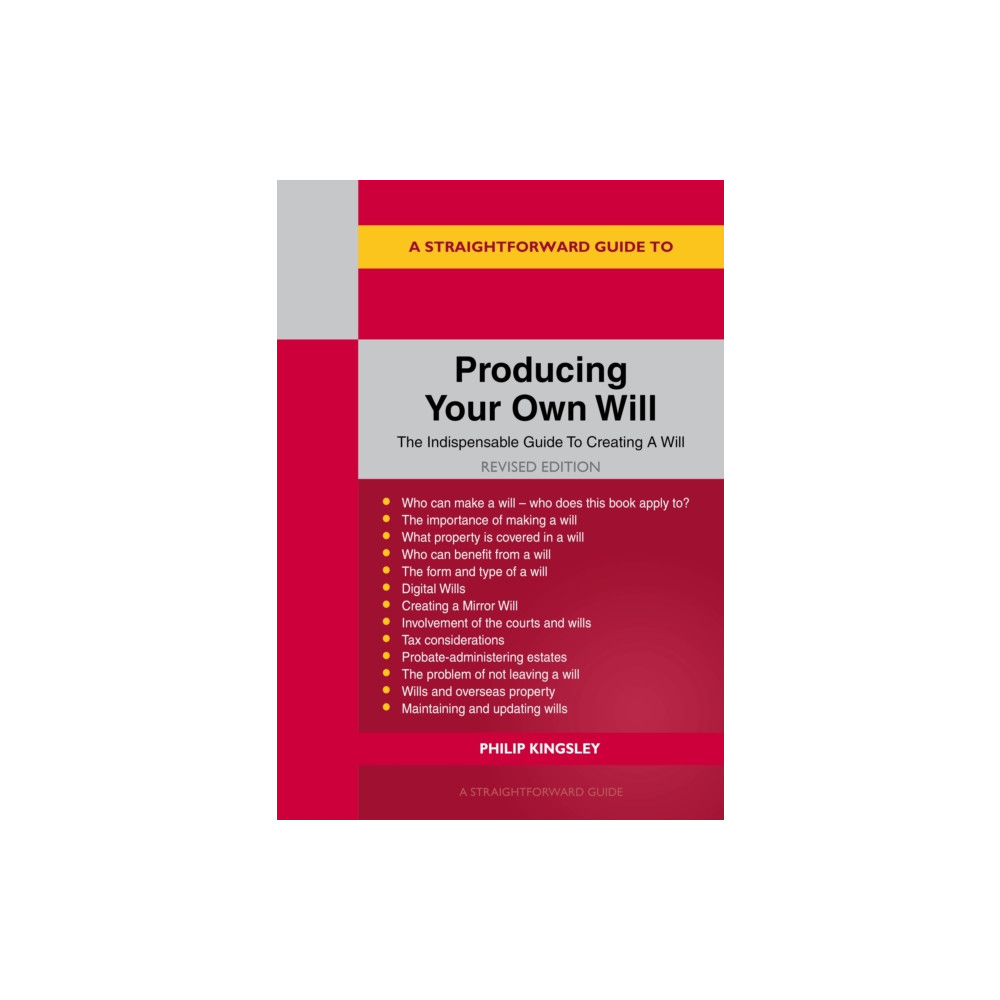 Produktbild för A Straightforward Guide to Producing Your Own Will (häftad, eng)
