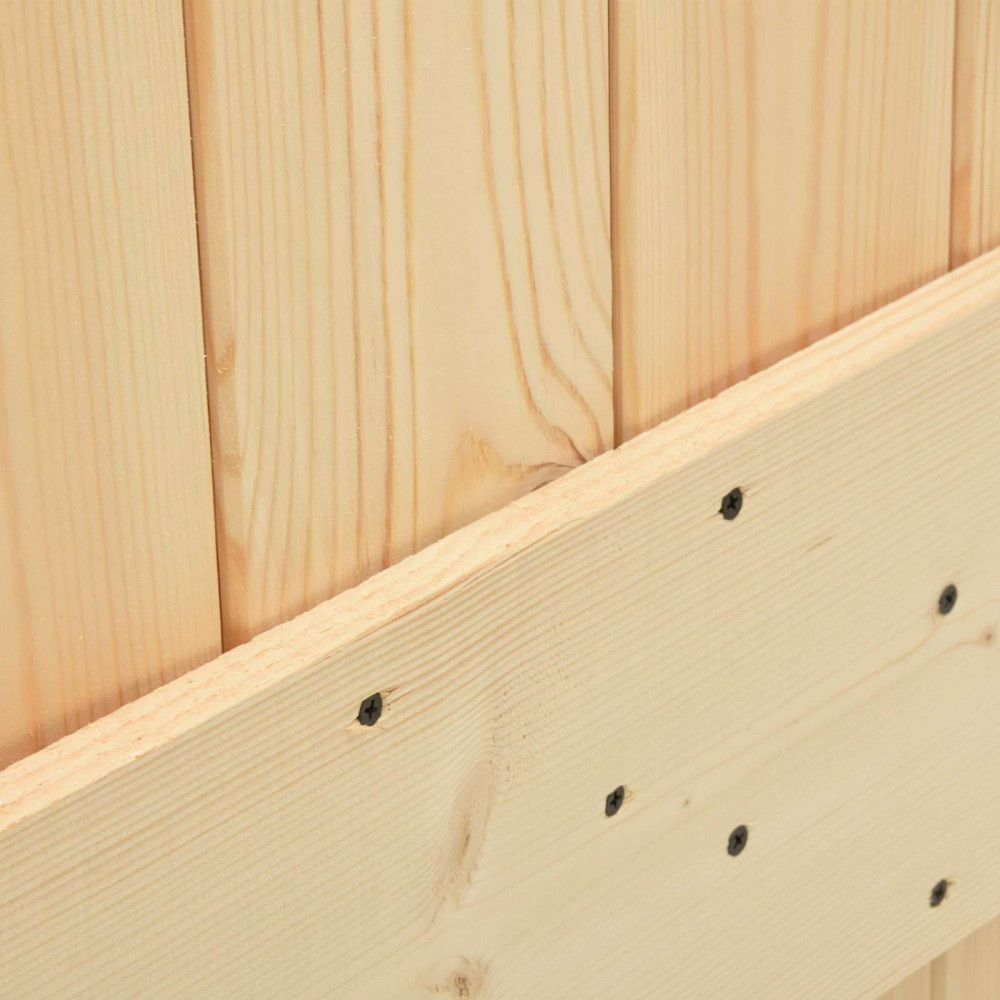 Produktbild för Skjutdörr Naturlig och svart 80 x 210 cm Massiv furu