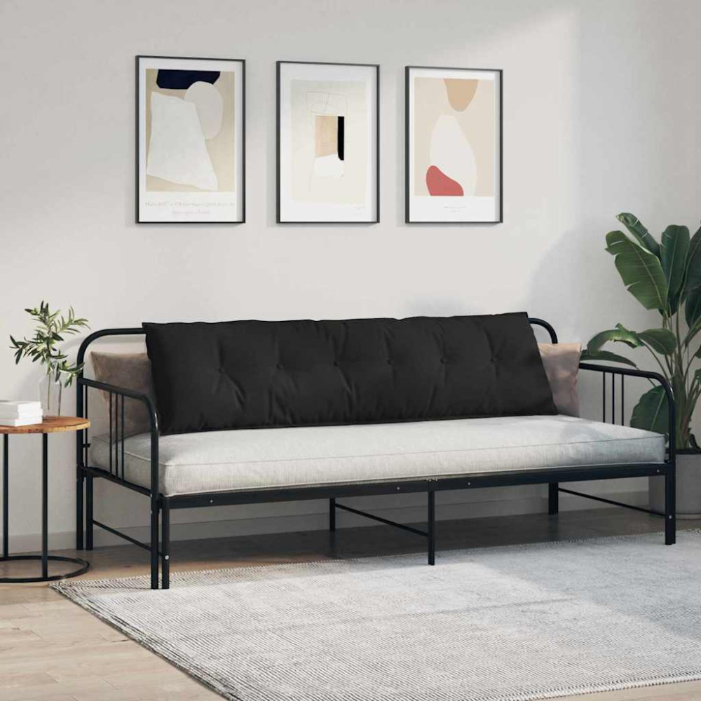 Produktbild för Ryggkudde Svart 180 x 50 cm Mikrofiber Tyg