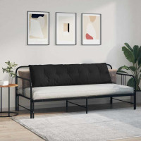 Produktbild för Ryggkudde Svart 180 x 50 cm Mikrofiber Tyg