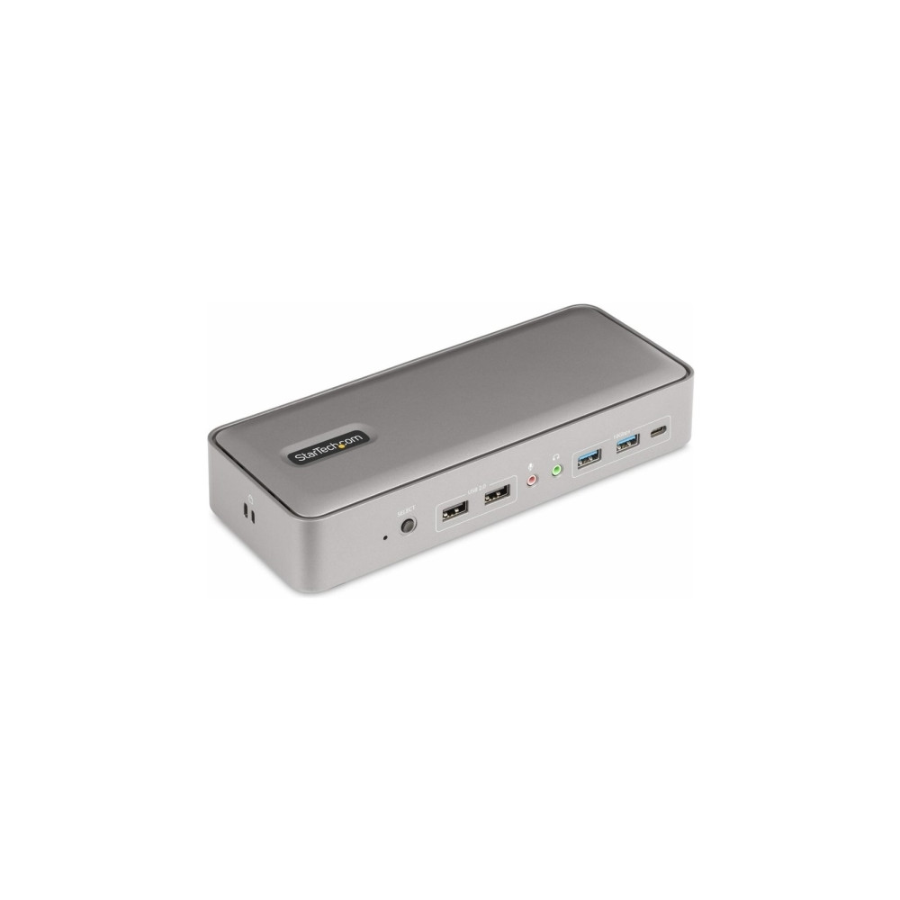 Produktbild för StarTech.com Dual-Laptop USB-C KVM Docking Station, Dual Monitor 4K 60Hz DisplayPort Dock, 5-Port USB Hub, GbE, 90W/45W Power Delivery to Two Laptops, Windows/Mac, 2-Host KVM Dock - dockningsstation - USB-C 3.2 Gen 2 - 2 x DP - 1GbE - TAA-kompatibel