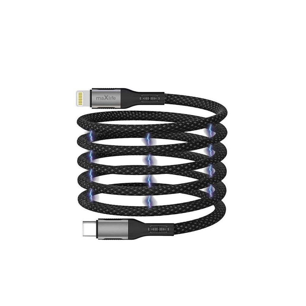 Produktbild för Maxlife magnetkabel MXUC-11 USB-C till Lightning 1,0 m 27W s...