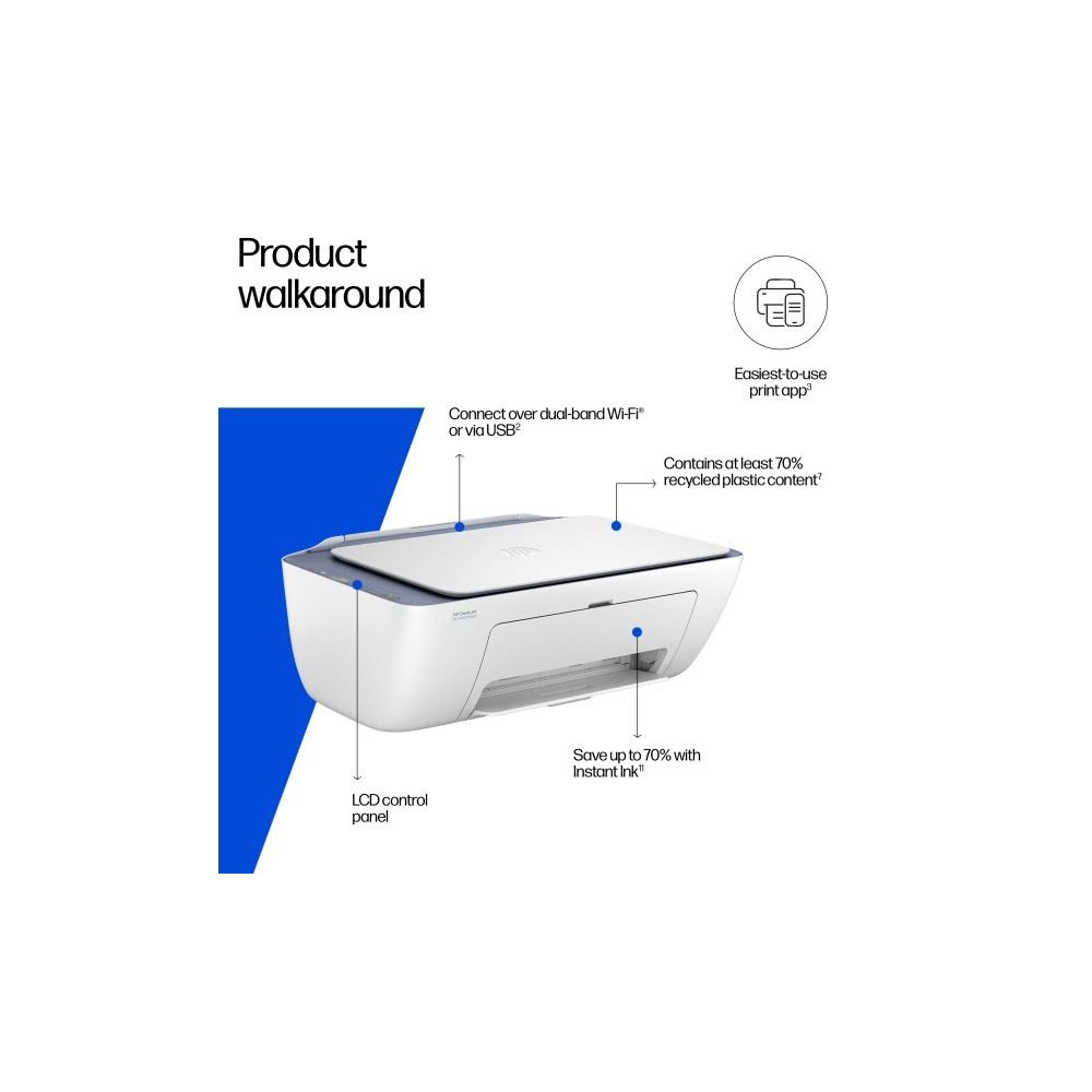 Produktbild för HP Deskjet 2922 All-in-One - multifunktionsskrivare - färg