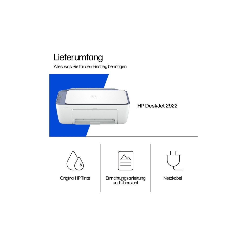 Produktbild för HP Deskjet 2922 All-in-One - multifunktionsskrivare - färg
