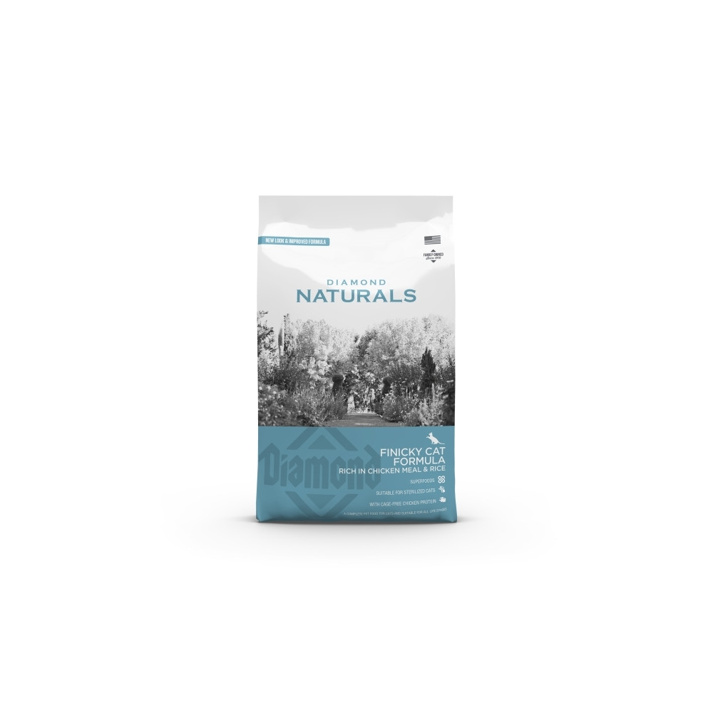 Produktbild för Diamond Naturals Finicky Cat Chicken meal & rice torrfoder f...