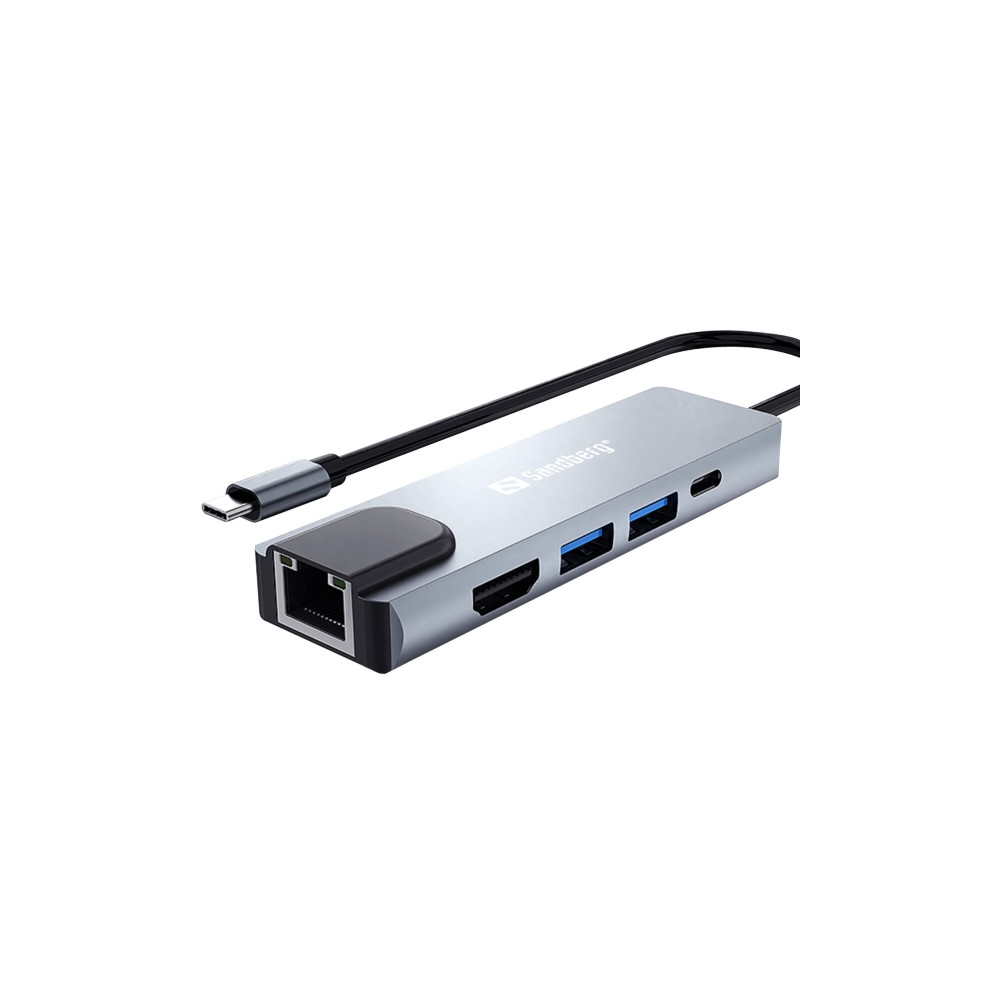 Produktbild för Sandberg - dockningsstation - USB-C - HDMI - 1GbE