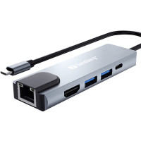 Produktbild för Sandberg - dockningsstation - USB-C - HDMI - 1GbE
