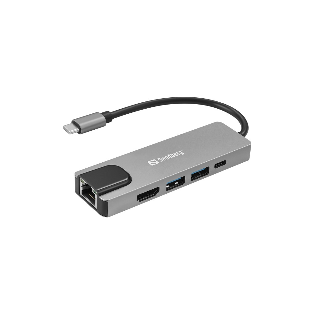 Produktbild för Sandberg - dockningsstation - USB-C - HDMI - 1GbE