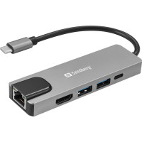 Produktbild för Sandberg - dockningsstation - USB-C - HDMI - 1GbE