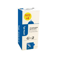 Produktbild för Gelpennor Pilot G-2 påfyllningsbara 0,7 mm medium blå – 20-p...