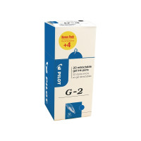 Produktbild för Gelpennor Pilot G-2 påfyllningsbara 0,7 mm medium blå – 20-p...