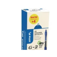 Produktbild för Gelpennor Pilot G-2 påfyllningsbara 0,7 mm medium blå – 20-p...