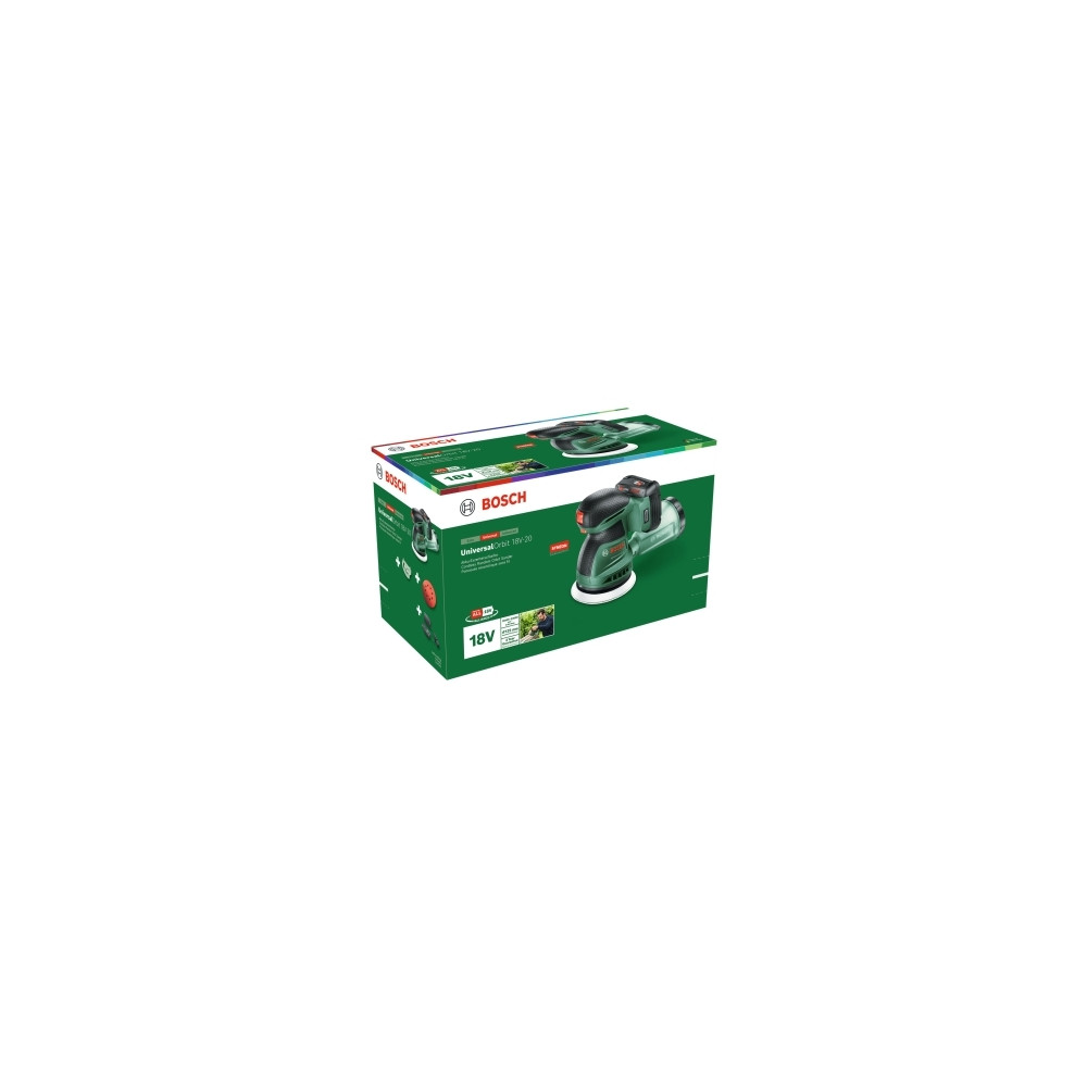 Produktbild för Bosch UniversalOrbit 18V-20, Rundslipmaskin, Svart, Grön, 10...