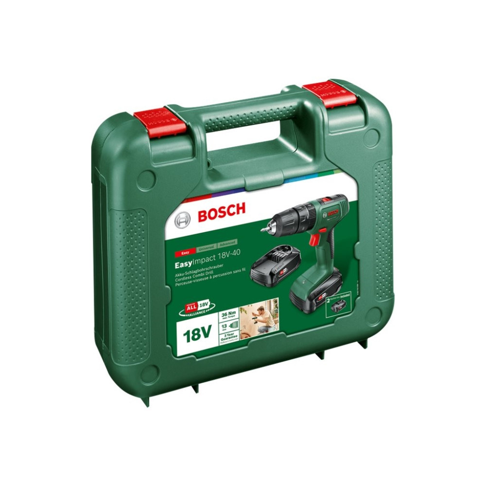 Produktbild för Bosch EasyImpact 18V-40 - slagborr/skruvdragare - sladdlös - 2 hastigheter - inget batteri