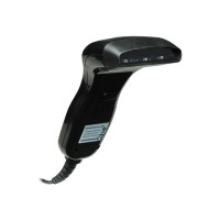 Produktbild för Manhattan Contact CCD Handheld Barcode Scanner, USB, 80mm Scan Width, Cable 152cm, Max Ambient Light: 3,000 lux (sunlight), Black, Three Year Warranty, Box - streckkodsskanner