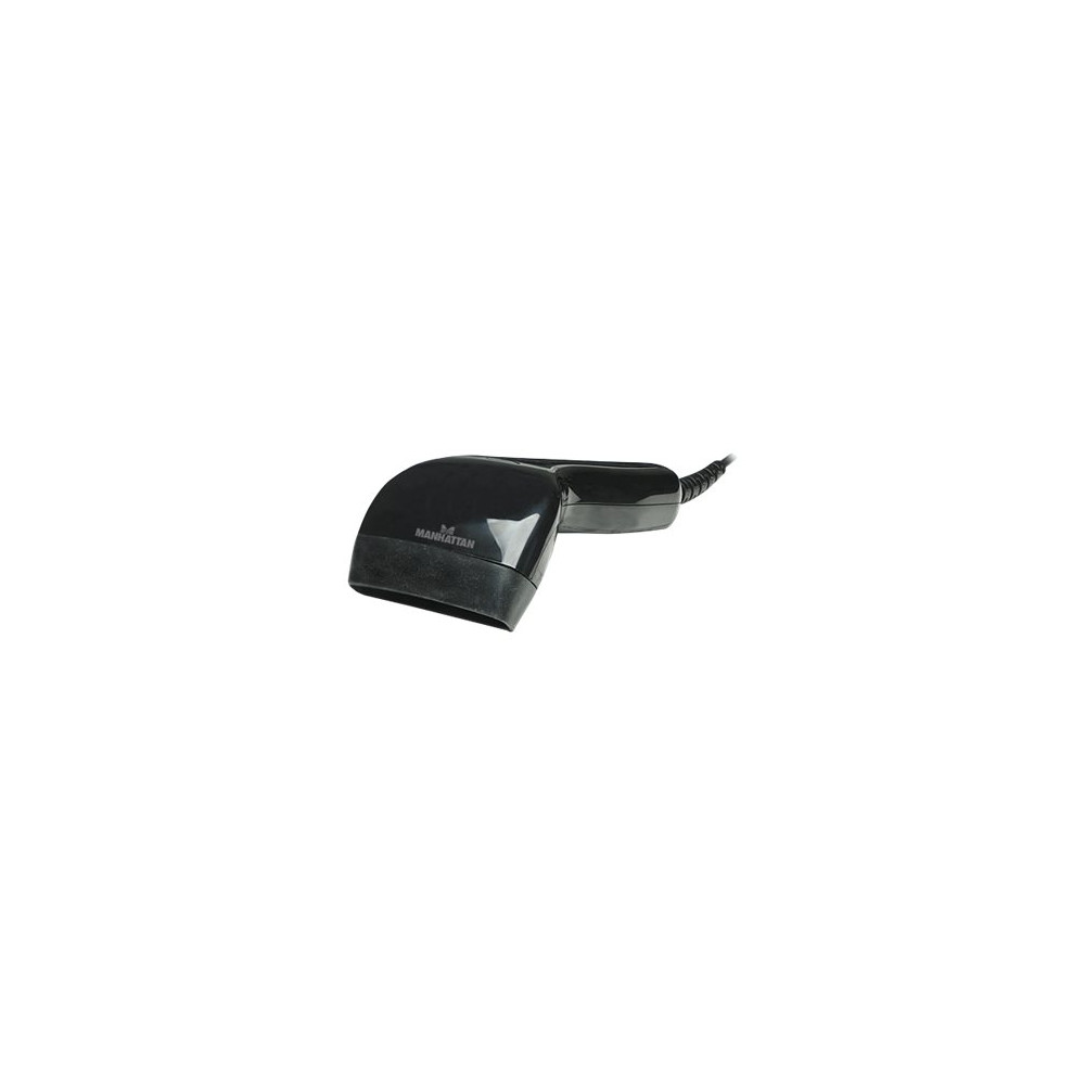 Produktbild för Manhattan Contact CCD Handheld Barcode Scanner, USB, 80mm Scan Width, Cable 152cm, Max Ambient Light: 3,000 lux (sunlight), Black, Three Year Warranty, Box - streckkodsskanner