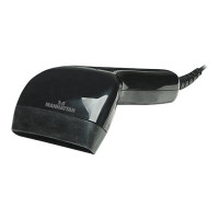 Produktbild för Manhattan Contact CCD Handheld Barcode Scanner, USB, 80mm Scan Width, Cable 152cm, Max Ambient Light: 3,000 lux (sunlight), Black, Three Year Warranty, Box - streckkodsskanner