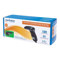 Produktbild för Manhattan Contact CCD Handheld Barcode Scanner, USB, 80mm Scan Width, Cable 152cm, Max Ambient Light: 3,000 lux (sunlight), Black, Three Year Warranty, Box - streckkodsskanner