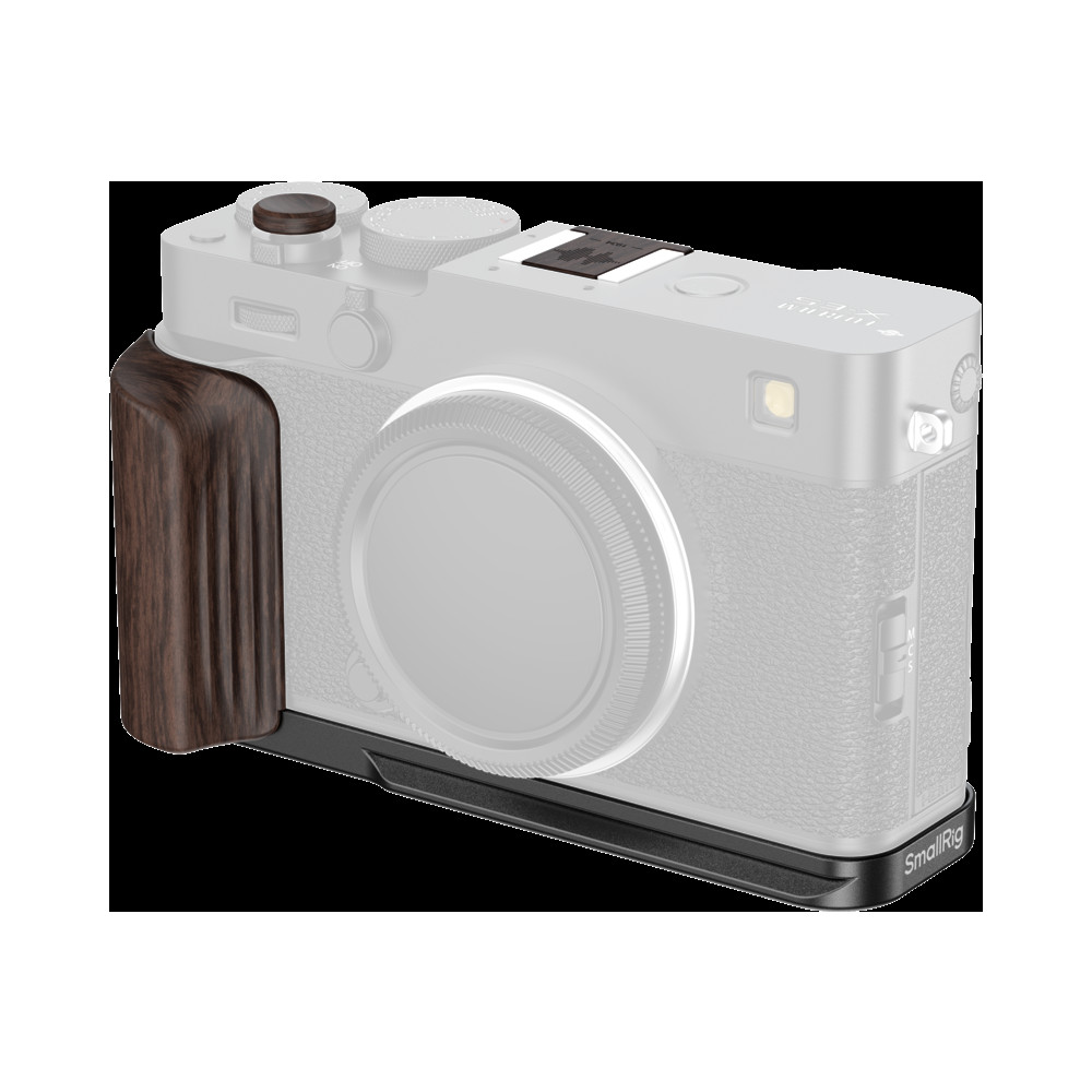 Produktbild för SmallRig 6237 L-Shaped Mount Plate with Wooden Handle for FUJIFILM X-E5 (Ebony, Black)