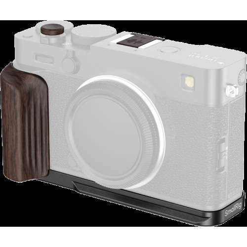 SMALLRIG SmallRig 6237 L-Shaped Mount Plate with Wooden Handle for FUJIFILM X-E5 (Ebony, Black)