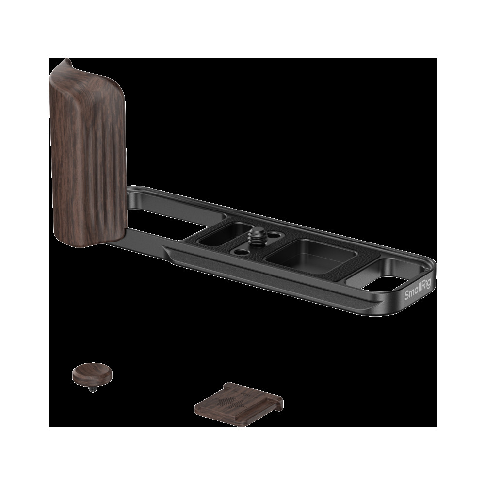 Produktbild för SmallRig 6237 L-Shaped Mount Plate with Wooden Handle for FUJIFILM X-E5 (Ebony, Black)
