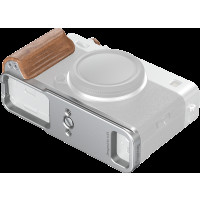 Produktbild för SmallRig 5984 L-Shaped Mount Plate with Wooden Handle for FUJIFILM X-E5 (Rosewood, Silver)