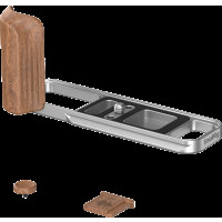 Produktbild för SmallRig 5984 L-Shaped Mount Plate with Wooden Handle for FUJIFILM X-E5 (Rosewood, Silver)