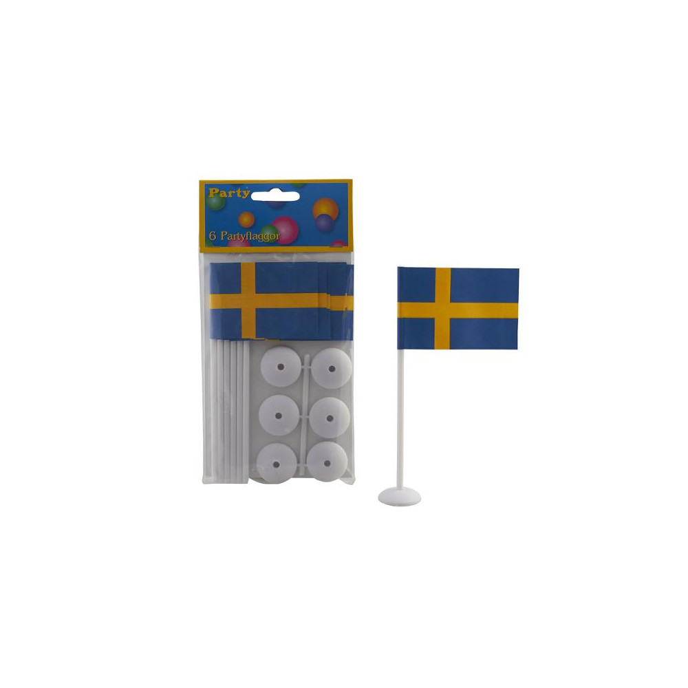 Produktbild för Bordsflagga FESTIVE m.fot 5x8cm 6/fp