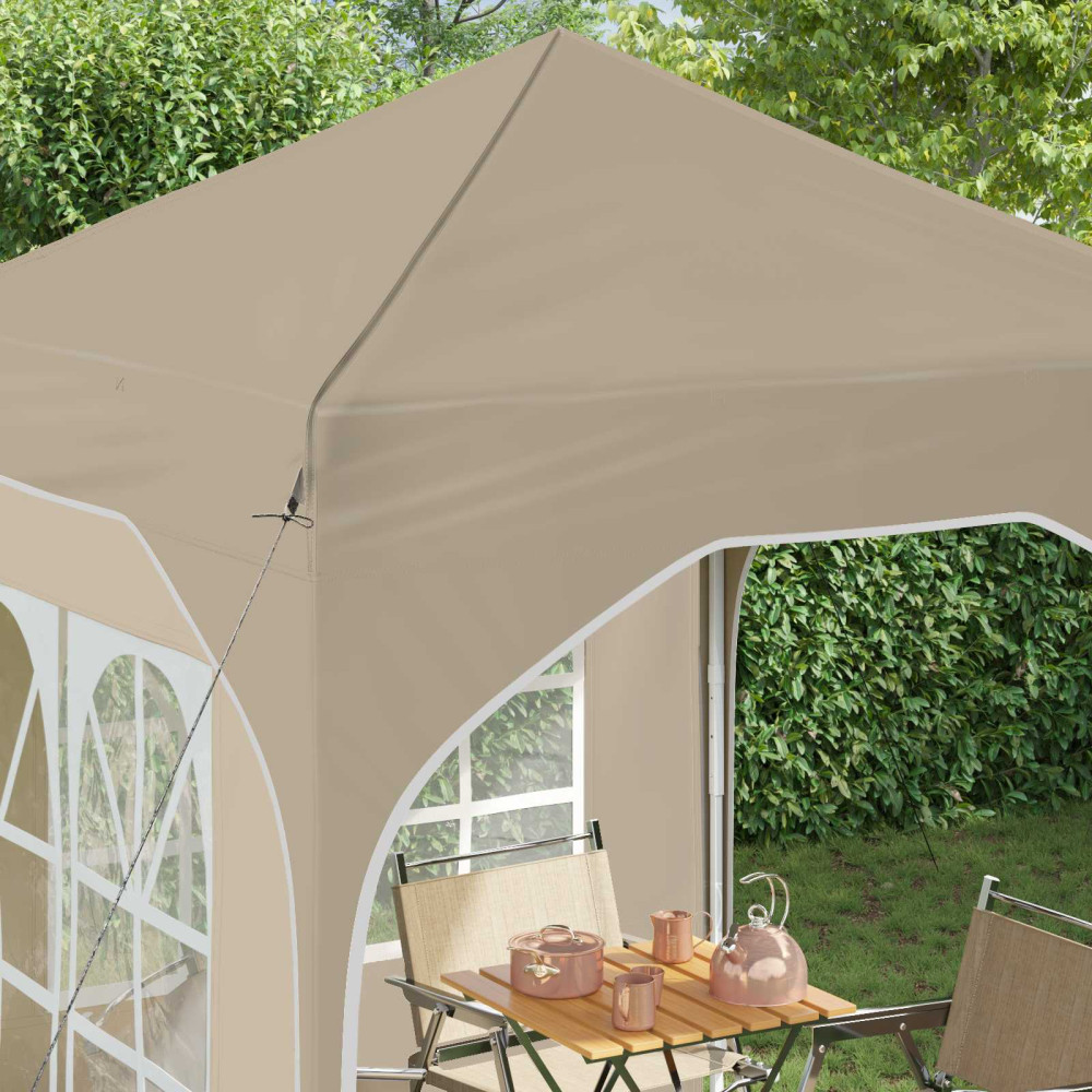 Produktbild för Pop-up Partytält 192 x 192 x 245 cm Gräddvit