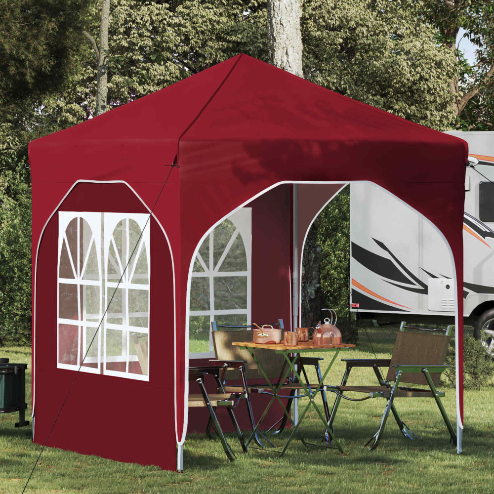 Produktbild för Pop-up Partytält 192 x 192 x 245 cm Vinröd