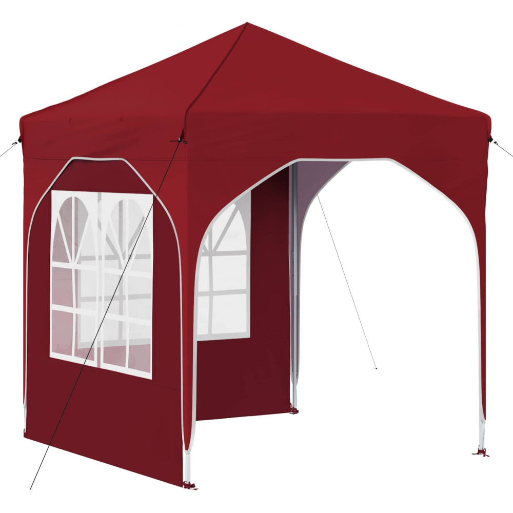 Produktbild för Pop-up Partytält 192 x 192 x 245 cm Vinröd