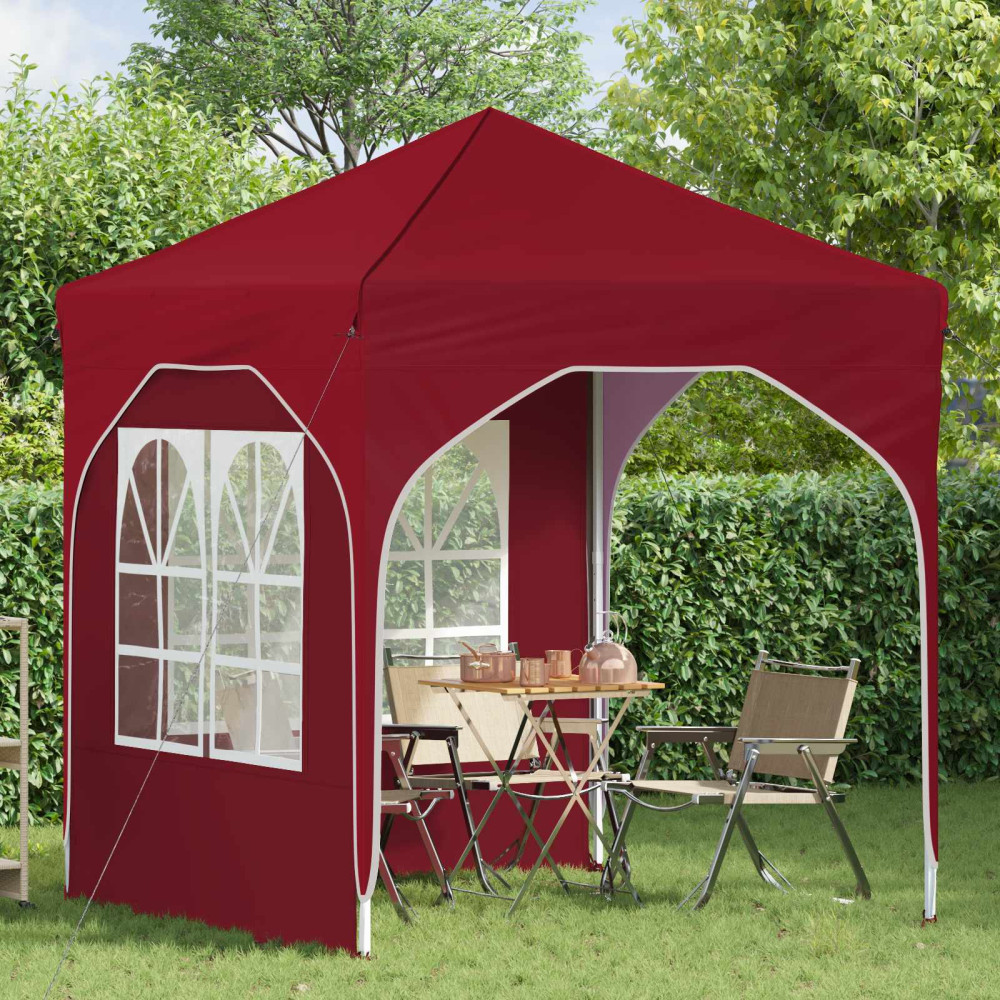 Produktbild för Pop-up Partytält 192 x 192 x 245 cm Vinröd