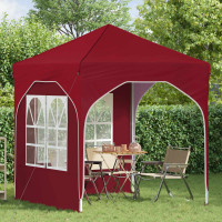 Produktbild för Pop-up Partytält 192 x 192 x 245 cm Vinröd