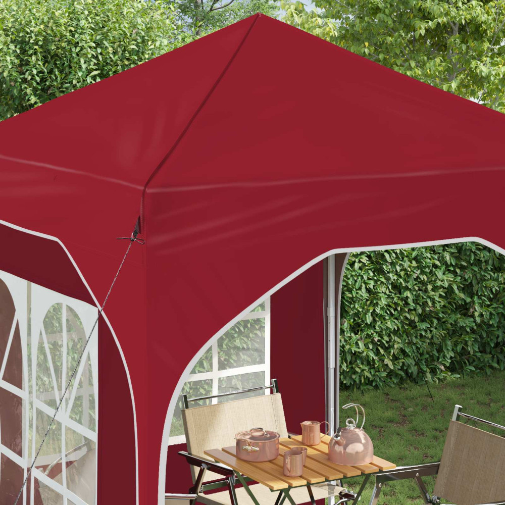 Produktbild för Pop-up Partytält 192 x 192 x 245 cm Vinröd