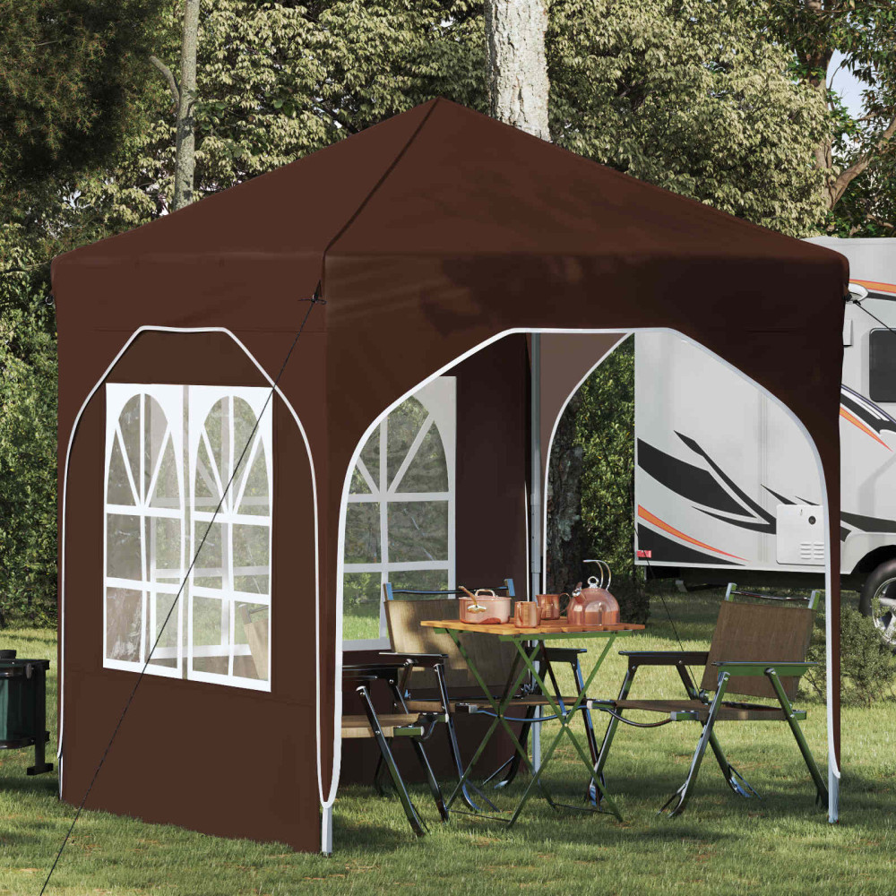Produktbild för Pop-up Partytält 192 x 192 x 245 cm Brun