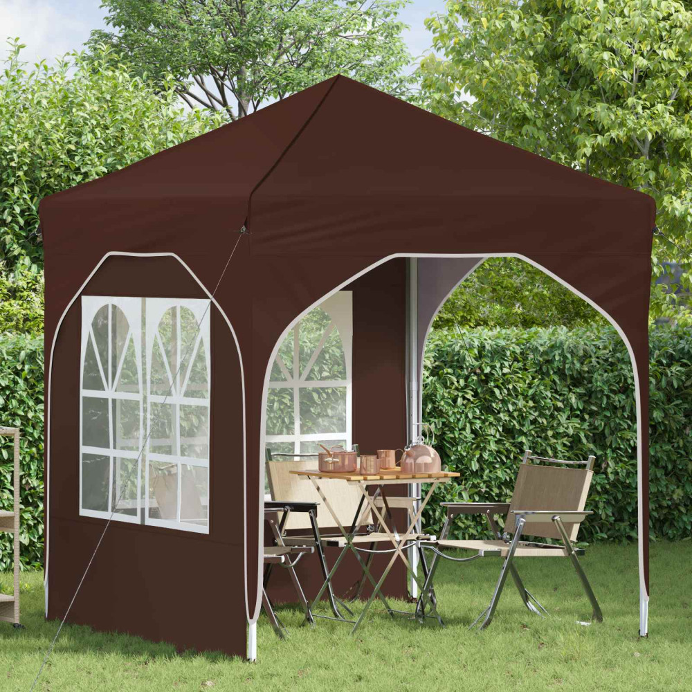 Produktbild för Pop-up Partytält 192 x 192 x 245 cm Brun
