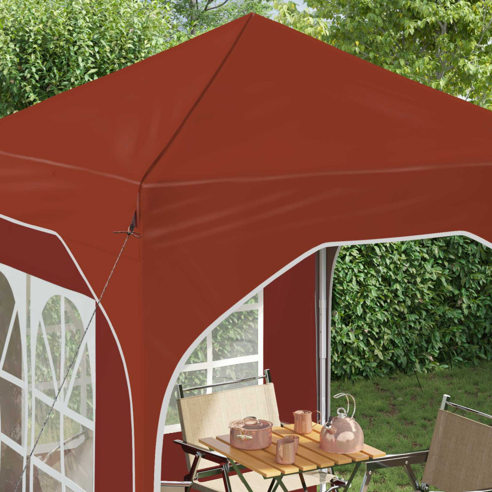 Produktbild för Pop-up Partytält 192 x 192 x 245 cm Terracotta