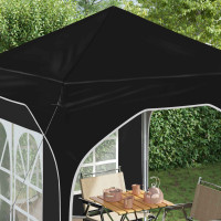 Produktbild för Pop-up Partytält 192 x 192 x 245 cm Svart