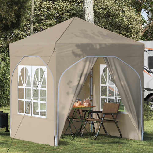 vidaXL Pop-up Partytält 192 x 192 x 245 cm Gräddvit