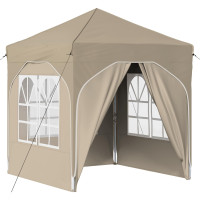 Produktbild för Pop-up Partytält 192 x 192 x 245 cm Gräddvit