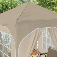 Produktbild för Pop-up Partytält 192 x 192 x 245 cm Gräddvit